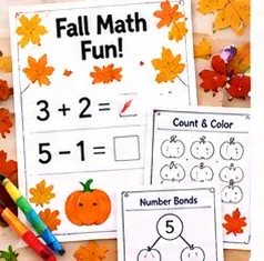 Fall Math Fun Worksheets printable preview