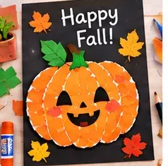 Happy Fall Pumpkin Craft printable preview