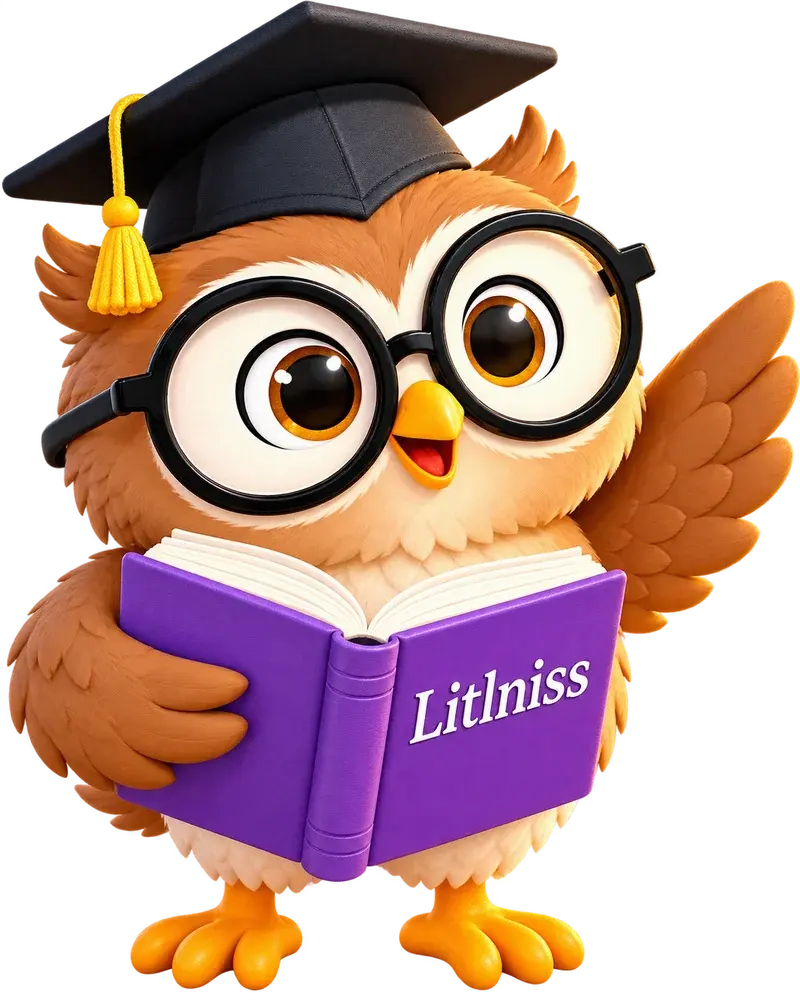 Our owl mascot enjoying a book